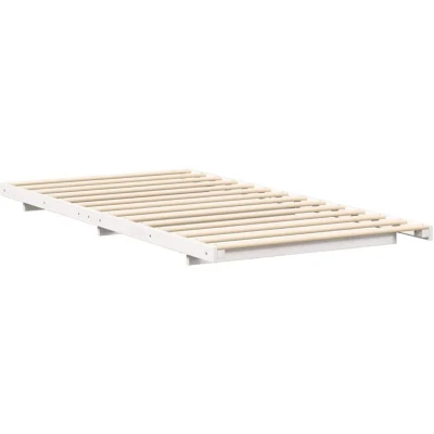 Image of Vidaxl Floor Bed Frame White 100 x 220 cm Solid pine wood