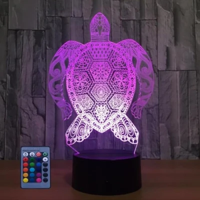Image of HPBN8 Ltd 3D Creative Tortoise Night Light USB Powered Remote Control Touch Switch Decor Table Lamp 7/16 Colors Changing LED Xmas Home Love Brithday Children Kids Toy Gift