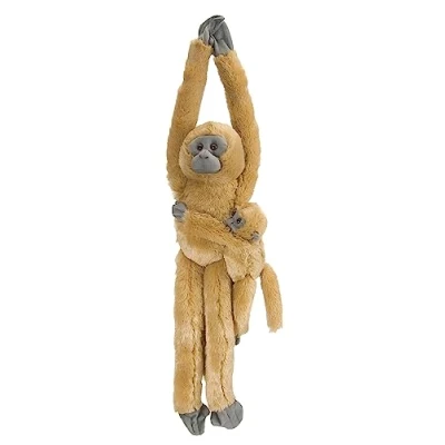 Image of Wild Republic Europe 51 cm Hanging Monkey Common Langur Mama with Baby Plush,Beige
