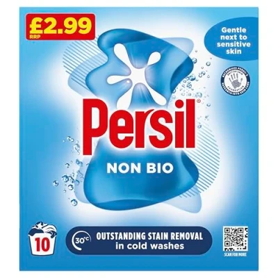 Image of Persil Non Bio Washing Powder gentle next to sensitive skin for outstanding stain removal in cold washes 10 (500 g)