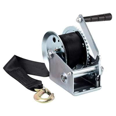 Image of Trintion Heavy Duty 1000lbs Geared Hand Winch Manual Boat Trailer Caravan Puller Strap Marine Tool with 6m Cable and 550kg Capacity