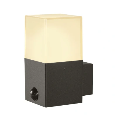 Image of SLV Grafit outdoor wall light, angular, with sensor