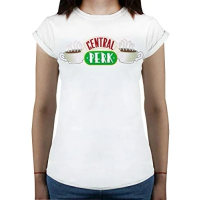 Image of FRIENDS Central Perk Women&#039;s T Shirt TV Show Sitcom Merchandise XL White