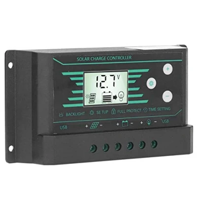 Image of Fafeicy Solar Controller, z30 Model, 30A 12V/24V PWM, Dual USB LCD Display, Panel Regulator, For Lamp, Green