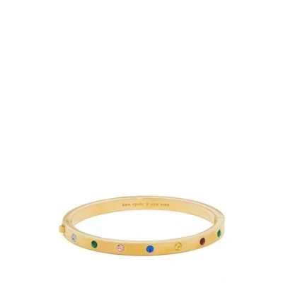 Image of Kate Spade New York Gold Set in Stone Multicoloured Hinged Bangle 6cm