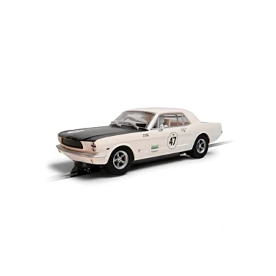 Image of Scalextric Ford Mustang Bill and Fred Shepherd Goodwood Revival. Classic Touring. Muscle Cars, White/Black (C4353)