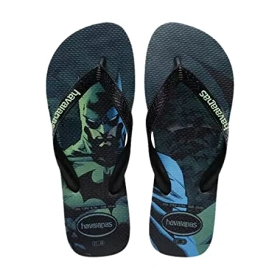 Image of Havaianas Top Herois DC Unisex Adult Flip Flops Color: Black/Black/Clay Size: 3/4 UK
