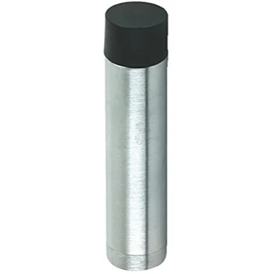 Image of Zoo Hardware ZAB08SC Satin Chrome 70mm Cylinder Solid Projection Door Stop Rubber Tipped WITHOUT Rose/Backplate