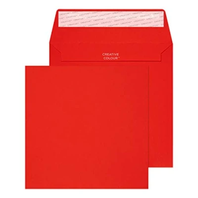 Image of Blake Creative Colour 160 x mm 120 gsm Square Peel &amp; Seal Envelopes (606) Pillar Box Red Pack of 500
