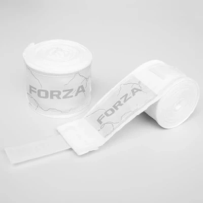Image of FORZA Boxing Hand Wraps Durable Mexican Style for Combat Sports Secure Hook &amp; Loop Fastening Multiple Sizes Boxing, Muay Thai, MMA More (White, 4.5m)