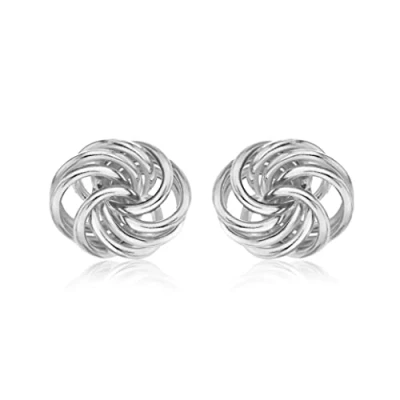 Image of Tuscany Silver Women&#039;s Sterling 9 x 11 mm Knot Stud Earrings