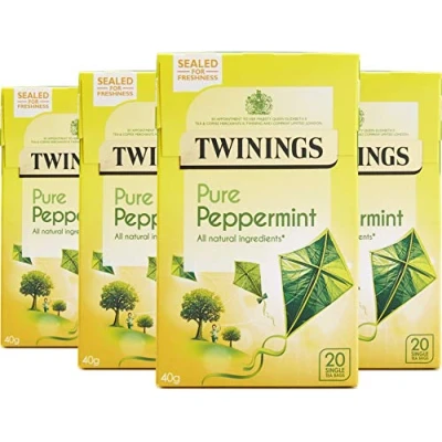 Image of Twinings Pure Peppermint 80 Tea Bags (Multipack of 4 x 20 Bags), 283 g