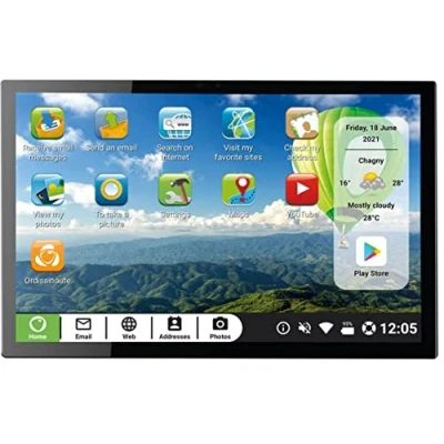 Image of Ordissimo Celia Tablet for Seniors Easy to Use Intuitive Interface 10 Inches Touchscreen with Large Display 4G SIM Card Option 2 Cameras USB Port Phone and Video Calls Silver