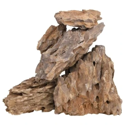 Image of vidaXL Mixed Colour Dragon Stones 10 30cm Natural Aquarium Decor, Ideal for Micro Landscaping and Bonsai Display, 25 Kg
