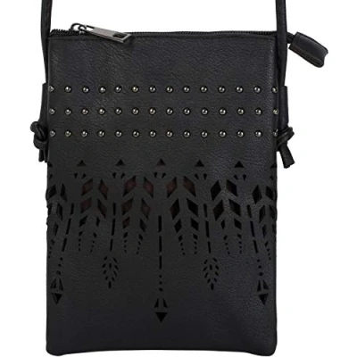 Image of styleBREAKER Women Mini Ethnic Style Shoulder Bag with Studs, Bag, Handbag, 02012260, Colour:Black