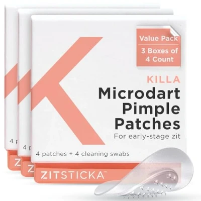 Image of ZitSticka Killa Acne Patches for Face World&#039;s Most Potent Pimple Patch with Fast Acting Microdarts Starts Working within 2 Hours Deep, Early Stage Zits &amp; Blemish (3 Boxes bundle, 12ct)