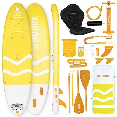 Image of HUIIKE Stand Up Paddle Board for Adults with Accessories Included, Oar, Fins, Pump. Inflatable Sup Great Stability and Resistance. 10’ x 33&quot; 5.9&quot;, Maximum Load 286 lb