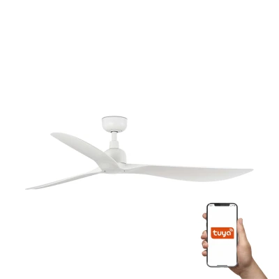 Image of Outwood Large 3 Blade Ceiling Fan Matt White Tuya Smart System