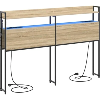 Image of vidaXL Storage Headboard Sonoma oak 150 cm Engineered wood
