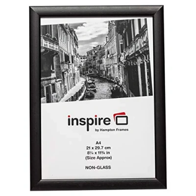 Image of Hampton Frames BLACKWOOD Pine Poster Certificate Photo Frame Plexi Black A4 (21x30cm) BLW2130BBLKX