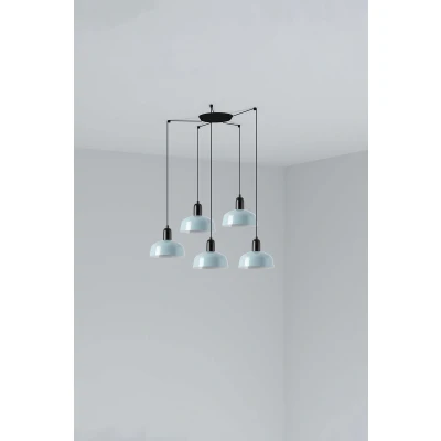 Image of Tatawin Small Cluster Pendant Ceiling Light Black, Bluish Grey 5x E27