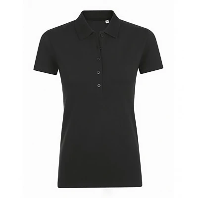Image of SOLS Womens/Ladies Phoenix Short Sleeve Pique Polo Shirt (Black) Size X Large