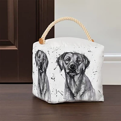 Image of lesser and pavey LP48717 Labrador Design Doorstop Black White Accessory, Multi Color