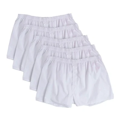 Image of FRUIT OF THE LOOM White Woven Boxers 5 Pack, Medium
