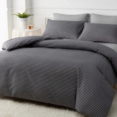 Image of Grace King Size Duvet Cover Sets Non Iron Bedding &amp; Linens Set Covers with Zipper Closure and 2 pillowcases 230 X 220 cm (Charcoal, King)