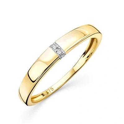 Image of OROVI 0.02 carat Diamond Engagement Rings for Women, Prong Ring in 9ct Yellow Gold with Natural Diamonds, Solid Ring, Wedding Comes Jewellery box