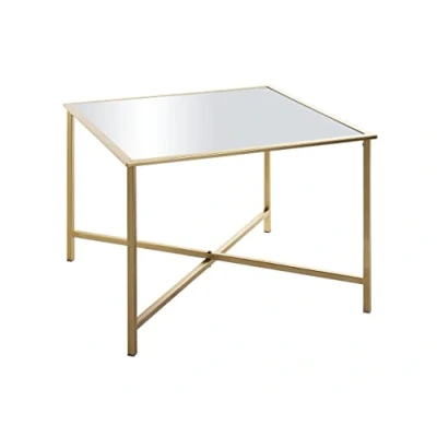 Image of HAKU Mobel End Table Gold, Metal, Mirror Size: W 60 cm X H 45 D cm, Style: Art Deco