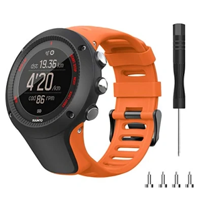 Image of Songsier Strap Compatible with Suunto Ambit 3/1/2/2S/2R/3 Sport/3 Run/3 Peak Soft TPU Replacement Watch Band