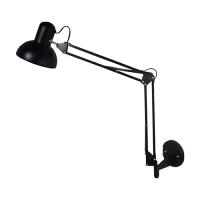 Image of Wall Lamp Black Industrial Swing Arm Light Adjustable Long Sconces Iron Double arms Folding Architect Work Mount Lighting For Bedroom Reading Living Room Office Hallway