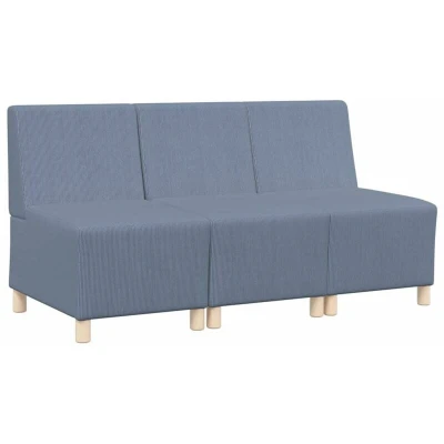 Image of vidaXL Sofa Chair 3 pcs Blue 55 x 74 82 cm Corduroy fabric