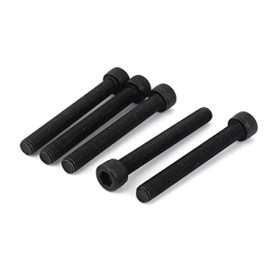 Image of Sourcingmap M10 x 80mm Carbon Steel Full Threaded Hexagon Socket Cap Head Screws Bolts 5pcs