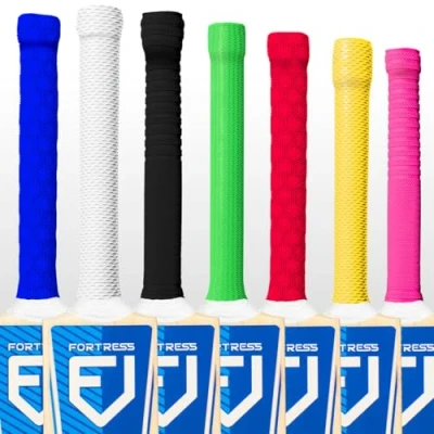 Image of FORTRESS Cricket Bat Grips Premium Rubber Material Provides an Elite Level of Grip Suitable for All Bats (Scale, White)