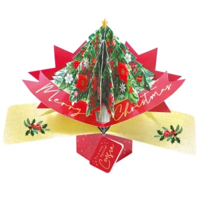 Image of Cousin Christmas Card 3D Xmas Tree Pop Up Greeting Cards POP066X19