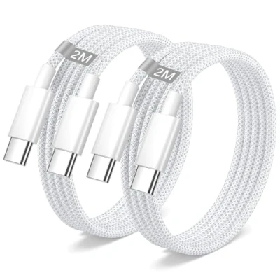Image of iPhone 15 16 Charger Cable 2M 2Pack, USB C Long Type Fast Charging to Lead Wire for Pro Max/Plus//15/16,iPad Pro/Air/Mini 7