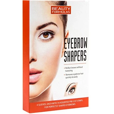 Image of Eyebrow Shaper Wax Strips 56 Pre Cut Unwanted Facial Hair Removal