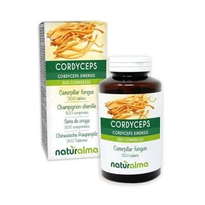 Image of Cordyceps or Caterpillar Mushroom (Cordyceps sinensis Ophiocordyceps sinensis) Fungus Naturalma 150 g 300 Tablets Food Supplement Natural and Vegan
