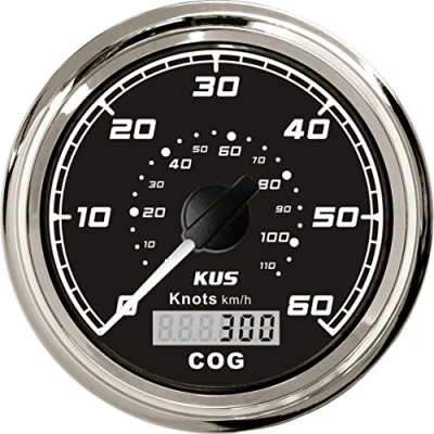 Image of KUS GPS Speedometer Odometer Gauge 60Knots For Boat Yachts 85mm 12V/24V(Black)