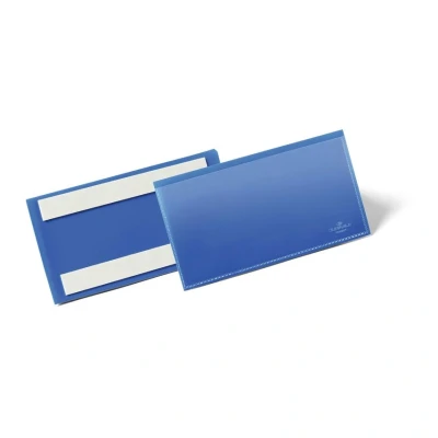 Image of Durable 176207 150 x 67 mm Adhesive Document Pouch Dark Blue (Pack of 50)