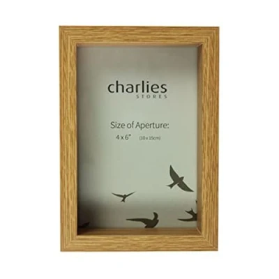 Image of Charlies Oak Effect Box Picture Frame 4 x 6