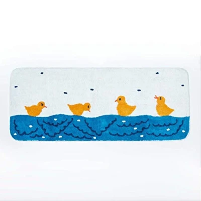 Image of HOMESCAPES Duck Pond Bath Runner, 50 X125 cm, 1400 GSM rug in 100% Cotton, Non Slip Spray Back, Washable at Home