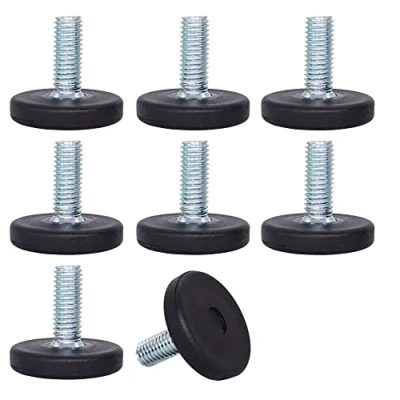 Image of SKIR&#039;CO 8 pcs, Furniture Leveling Feet M8 x 20 mm, Adjustable Metal Round Legs, Threaded Stem, Leveler Glide Foot