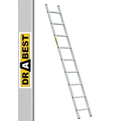 Image of Drabest PRO SERIES Ladders 1x9 Aluminum Press Formed Ladder 150 KG Step 40 x 245 5 cm