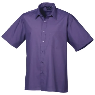 Image of Premier Short sleeve poplin shirt Purple 17.5