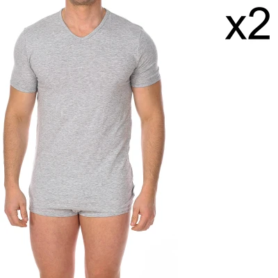 Image of Bikkembergs Mens Pack 2 Essential short sleeved T shirts BKK1UTS02BI men Grey Cotton Size Small