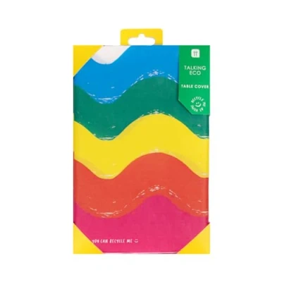 Image of Talking Tables Rainbow Paper Table Cover for Kid&#039;s Supplies, Pride, 60s Themed Party Disposable Tablecloth, Eco Friendly, Recyclable Tableware Rectangular 180cm x 120cm, RAINTDTCOVER