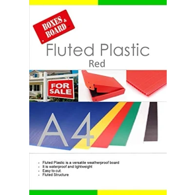 Image of Red Correx Plastic Fluted Exterior Board. Sized to A1 841x594mm (Pack of 3) … B01FHT6XDQ